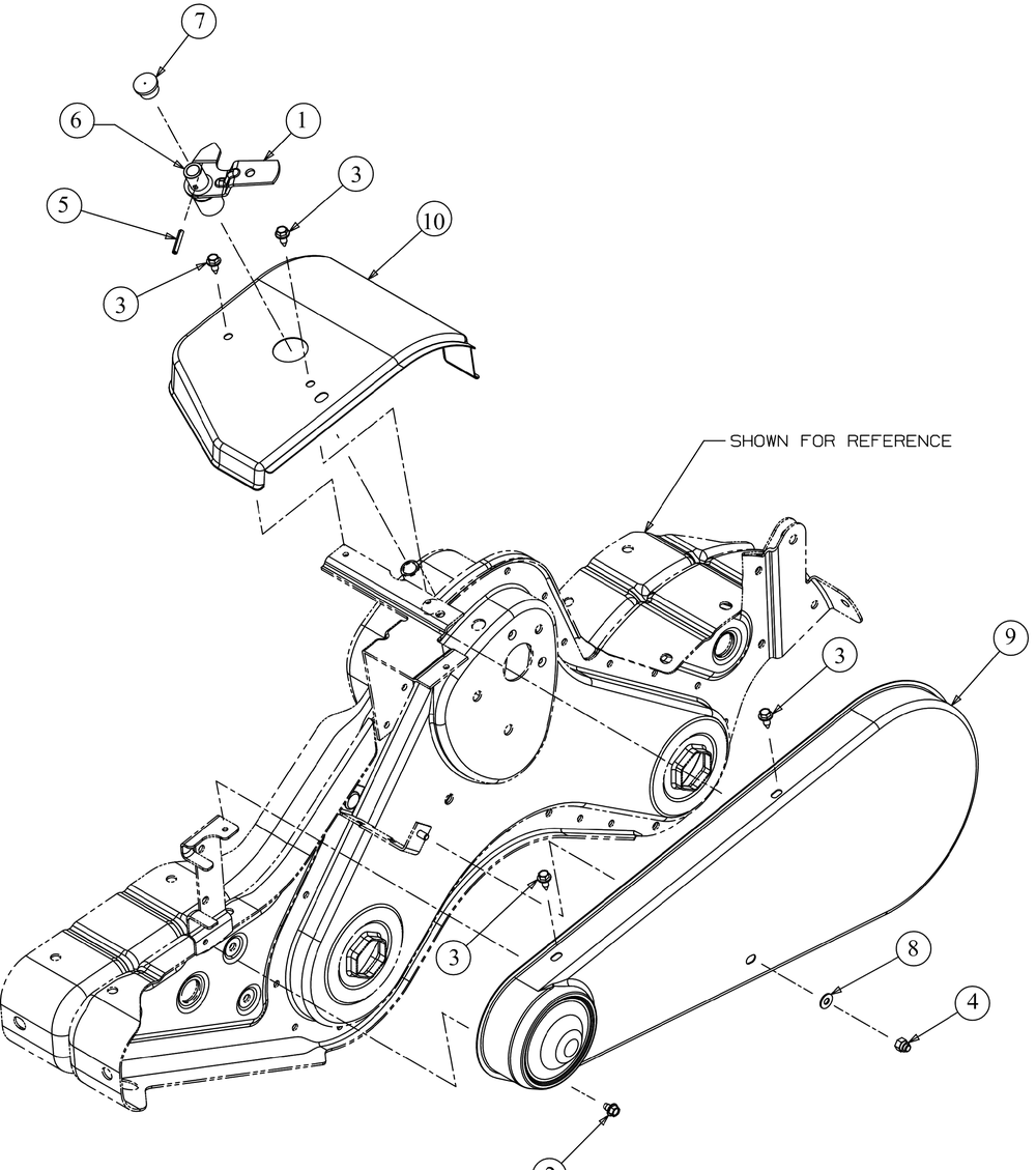 Belt Cover Diagram and Parts List for RT65H (21AB455C710)(2019) Cub Cadet Tiller